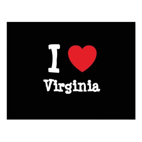 I Love Virginia Heart T Shirt Post Card Zazzle