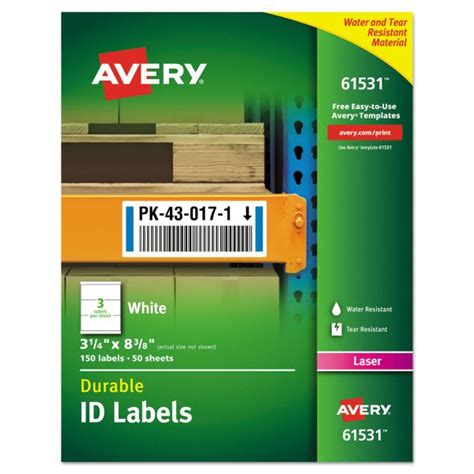 Avery Durable Permanent ID Labels With TrueBlock Technology Laser