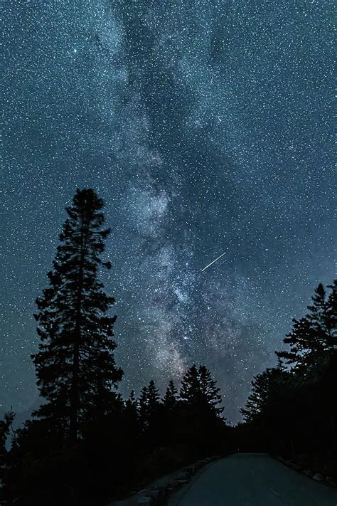 Meteor And Milky Way Acadia National Park Photograph By Luminant Lens