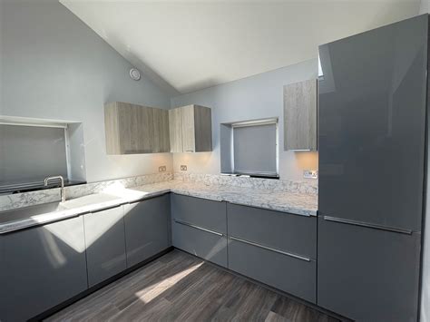 Contemporary German Handleless Kitchen In Soft Grey Danby Interiors