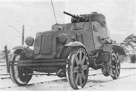Ba 10zhd Soviet Medium Armored Car On The Railway Track 1940
