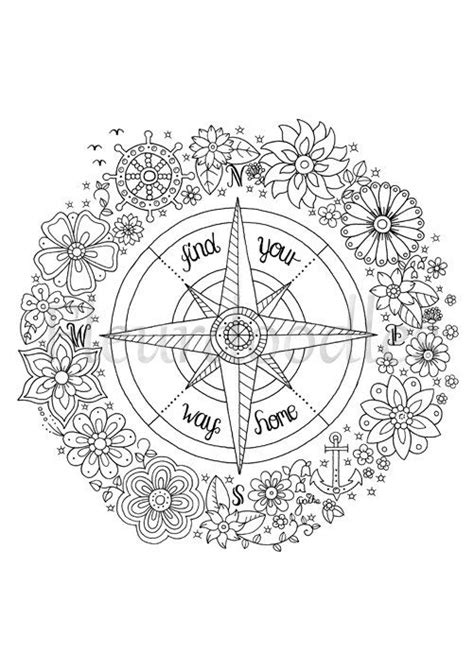 Discover free hd compass rose png images. coloring page Compass instant download printable by Fleurdoodles | Coloring pages, How to draw ...
