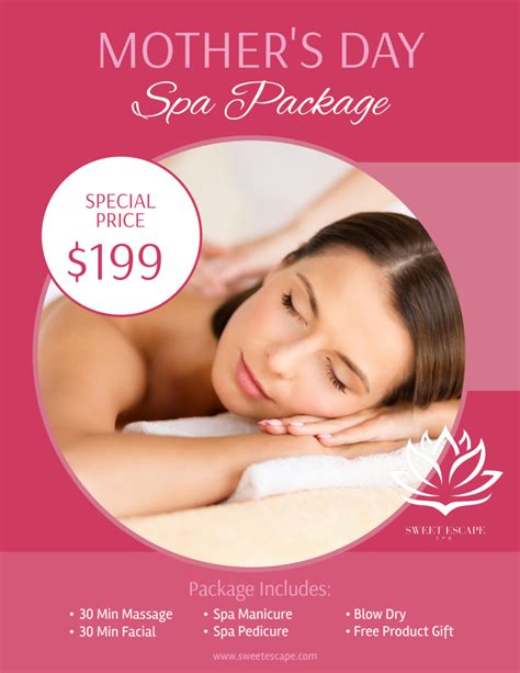 mothers day spa specials flyer template mycreativeshop