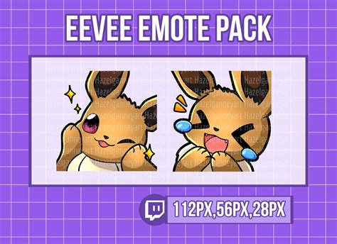 Eeevee Pokémon Emote Pack for Twitch Streaming Etsy