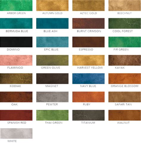Concrete Stain Color Chart ( Eco Stain) | Concrete stain colors, Stained concrete, Concrete ...