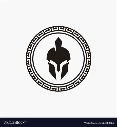 Spartan Greek Coin Logo Design Royalty Free Vector Image