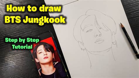 How To Draw Bts Jungkook Drawing Step By Step Full Sketch Outline