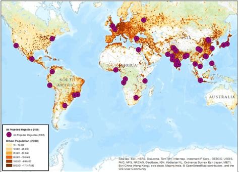 Un Projected 2030 Megacities With Year 2000 Population Download
