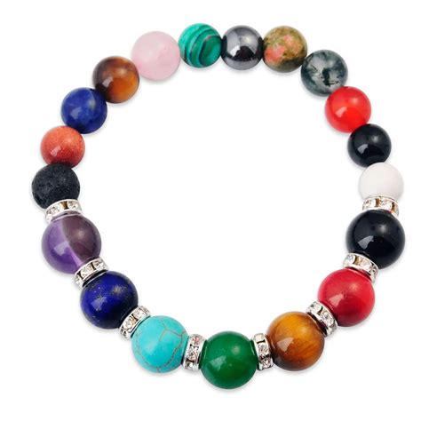 Fashion Multi Colorful Semi Precious Stone 8mm Beads Reiki Charms