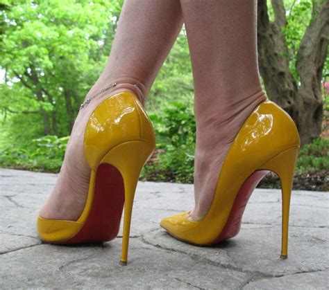 Stiletto Heels Stilettos Yellow High Heels Perfect Pumps Elegant High Heels Red Sole