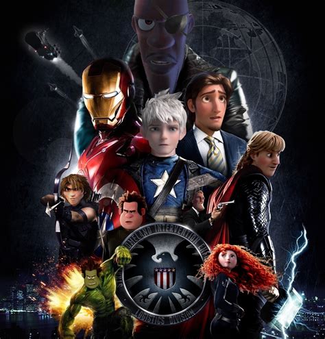 Crossover Disney Dreamworks Avec The Avengers Avengers Assemble Avengers Captain Marvel