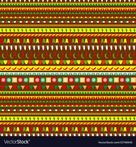 Cinco De Mayo Seamless Pattern With A Traditional Vector Image