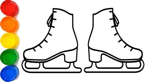 How To Draw Ice Skates For Beginners Youtube