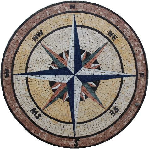 Meaning of compass in english. MD1965 Earth Tones Classic Nautical Compass Mosaic ...
