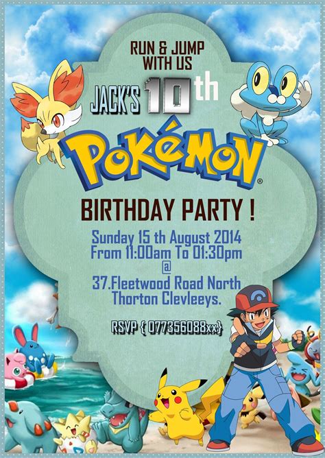 Pokemon Party Invitations Pokemon Party Invitations Pokemon