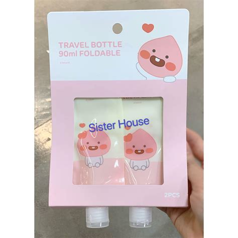 🇰🇷 Kakao Little Friends Apeach Foldable Travel Bottle 2p Set 90ml