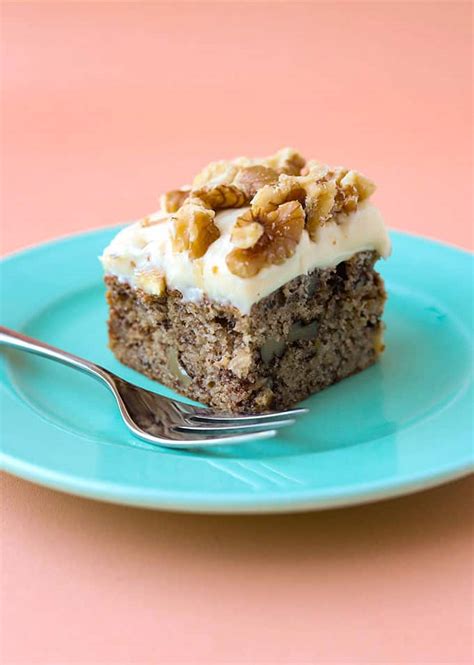 Bake for 30 to 40 minutes or until cake tester inserted in center comes out clean. Banana Snack Cake (with cream cheese frosting) - Sweetest Menu