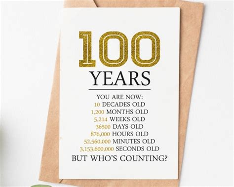 Happy 100th Birthday Card 100th Birthday T For Women Men Etsy