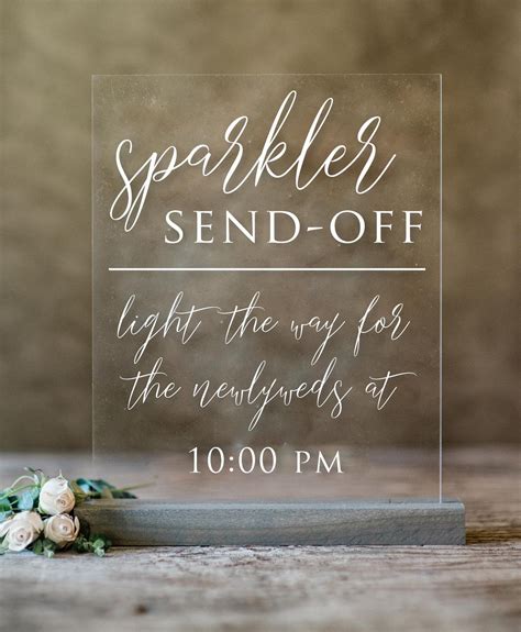 Sparkler Send Off Acrylic Wedding Sign Lucite Sparkler Send Etsy