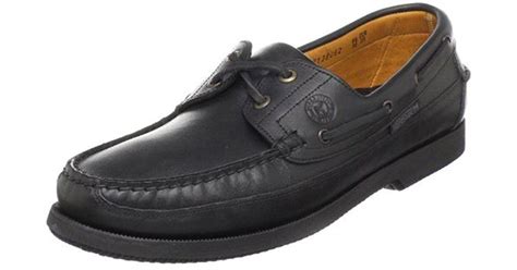 Mephisto Leather Hurrikan Boat Shoe In Black For Men Lyst