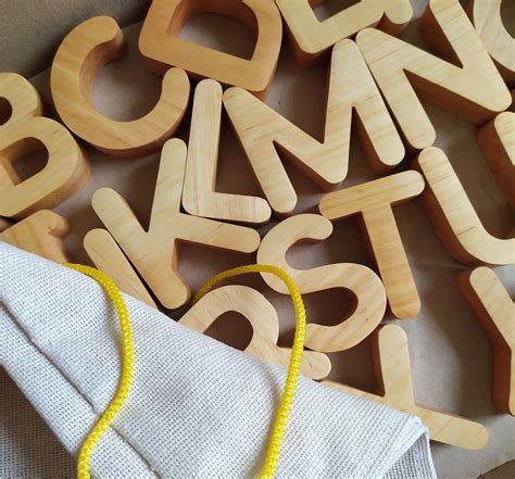 Wooden Letter Wooden Magnetic Alphabet Letters Abc Etsy
