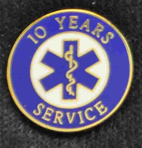 10 Year Ems Service Pins Years Of Service Pins