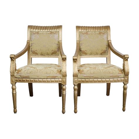 $166.43 (2 used & new offers) 80% OFF - Rustic Gold Upholstered Arm Accent Chairs / Chairs