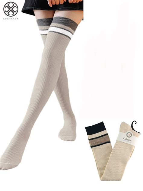 Luxtrada Womens Thigh High Socks Extra Long Over The Knee Leg Warmer Boot Stockings Beige