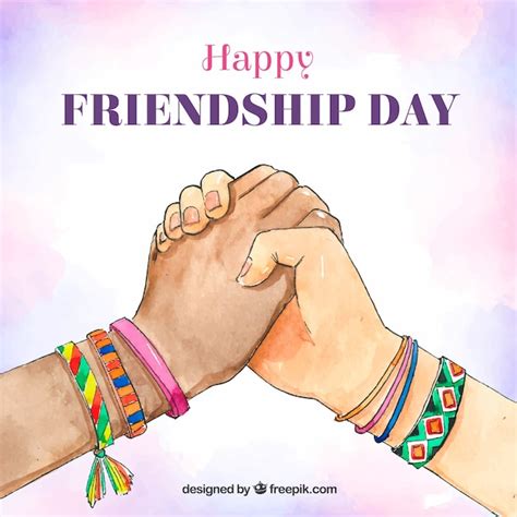 Friendship Day Background With Hands Vector Free Download