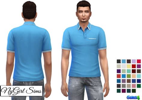 White Striped Polo V2 At Nygirl Sims Sims 4 Updates