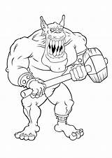 Coloring Gremlins Gremlin Giant Scary Ogre Gizmo Trolls Colouring Troll Robot Printable Characters sketch template