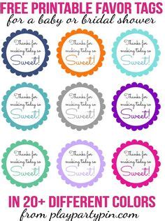 I have personally vetted every single one of these printables. Free printable thank you tag for a baby or bridal shower ...