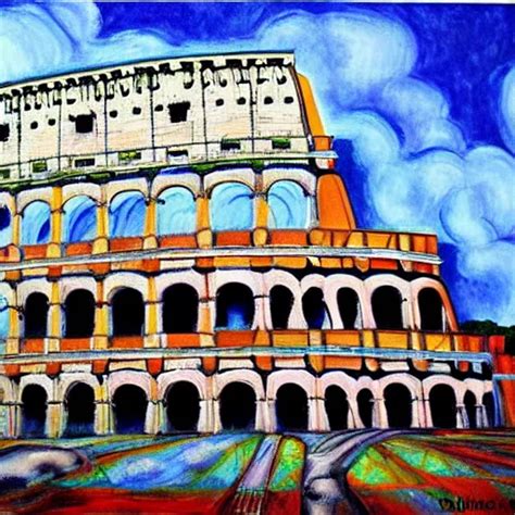 A Painting Of The Colosseum In Rome An Ultrafine Stable Diffusion