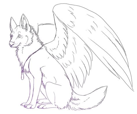 Cute Winged Wolf Coloring Pages Download For Kids 2018 In