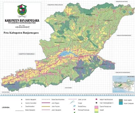 Peta Kabupaten Banjarnegara Lengkap Gambar Hd Dan Keterangannya