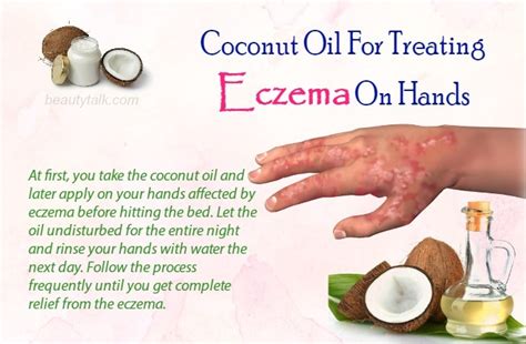 First of all, you can use coconut oil for eczema which appears on your neck, legs, hands and other affected skin areas. Top 10 Ways How To Use Coconut Oil For Eczema Treatment