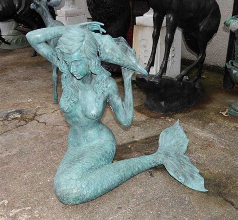 Large Bronze Mermaid Sculpture Fountain Garden Art