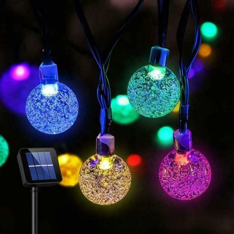 Solar String Lights Waterproof 20ft 30 Led Hanging Globe Lights Patio Garden Christmas Outdoor