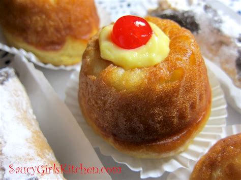 This is a list of italian desserts and pastries. Rum Babas filled with Italian Pastry Cream | Great food ...