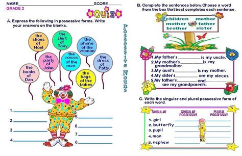 A an the worksheets for grade 2 with answers