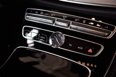 Luxury Car Interior Details Middle Console With Air And Multimedia