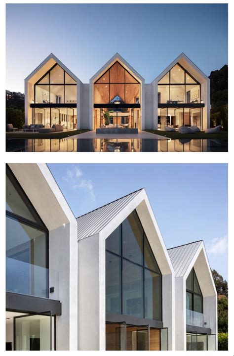 Three Different Views Of A House From The Outside And Inside With