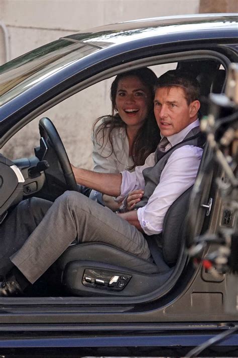 Hayley Atwell And Tom Cruise Spotted Filming A High Octane Car Scene