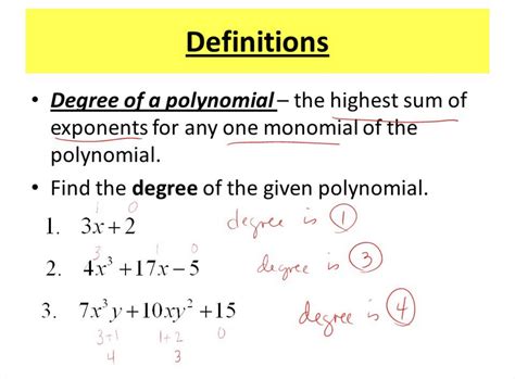 Degree Of Polynomial Polynomials Basic Math Degree Of A Polynomial