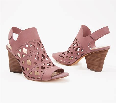 Vince Camuto Cutout Nubuck Heeled Sandals- Deverly - QVC.com | Sandals heels, Fashionable snow ...