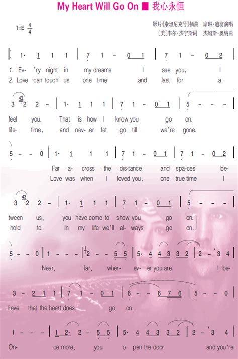 Dmcbbci believe that the heart does go on. 《My Heart Will Go On》歌曲简谱第1张