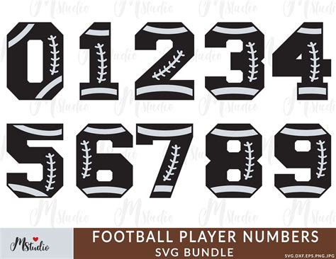 Football Player Numbers Svg Bundle Football Svg Football Etsy