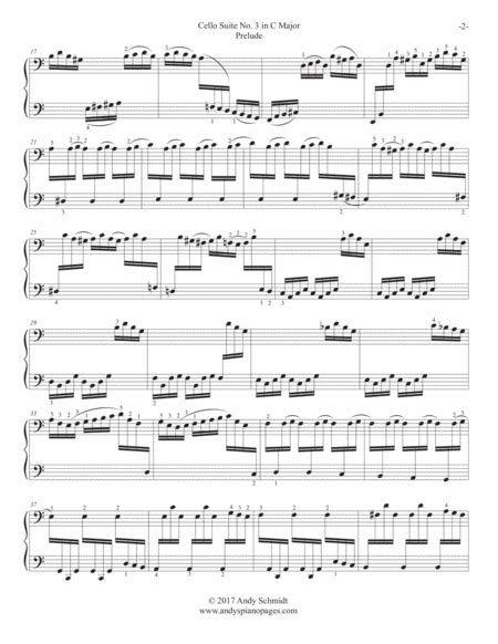 Bach Cello Suite No 3 In C Major Free Music Sheet