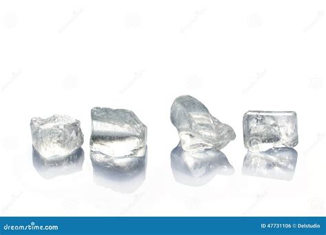 Four Ice Cubes On White Stock Photo Image Of Refrigerate 47731106