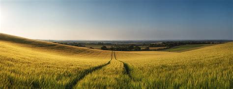 Panorama Landscape Over English Countryside In Summer Sunset Photograph